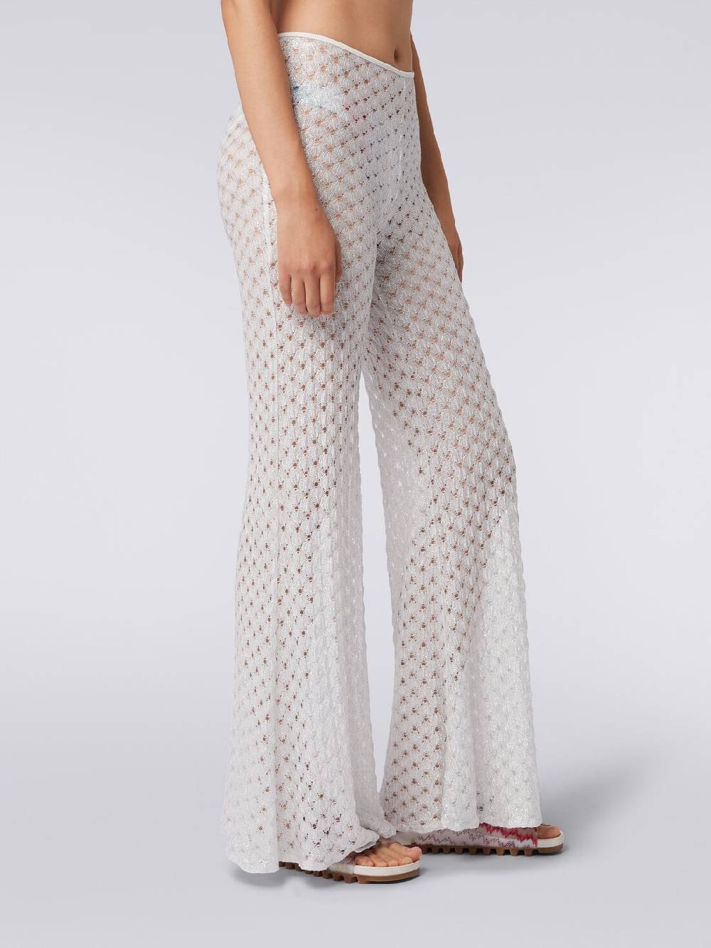 M Missoni Pantaloni copricostume effetto pizzo con fondo svasato Comprare a buon mercato