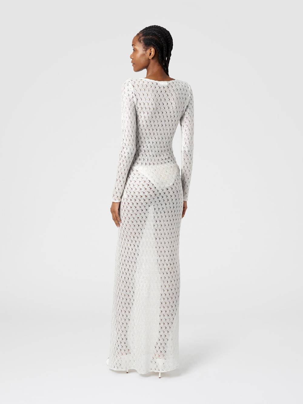 M Missoni Abito lungo effetto pizzo con scollatura a V e applicazioni Grande vendita