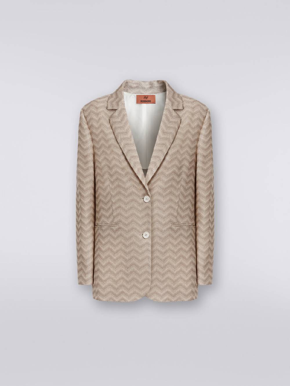 M Missoni Blazer monopetto in cotone chevron Flash Sale