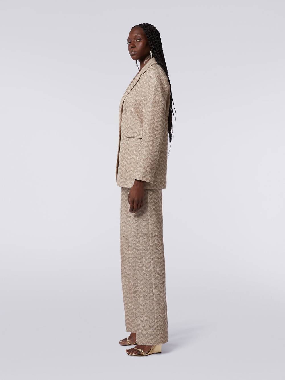 M Missoni Blazer monopetto in cotone chevron Flash Sale