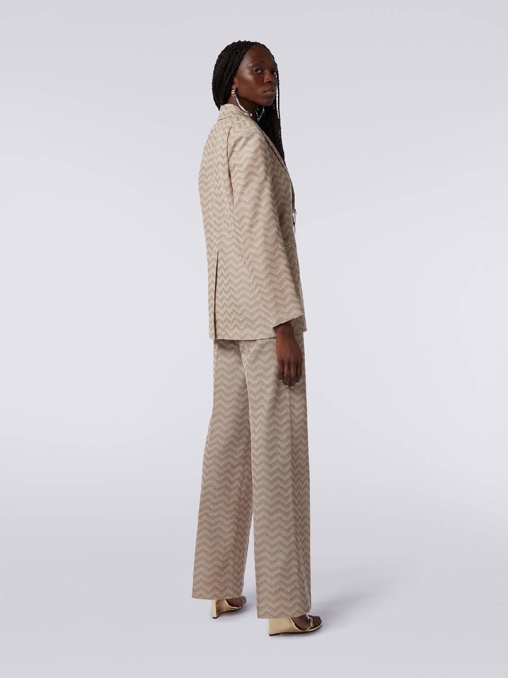 M Missoni Blazer monopetto in cotone chevron Flash Sale