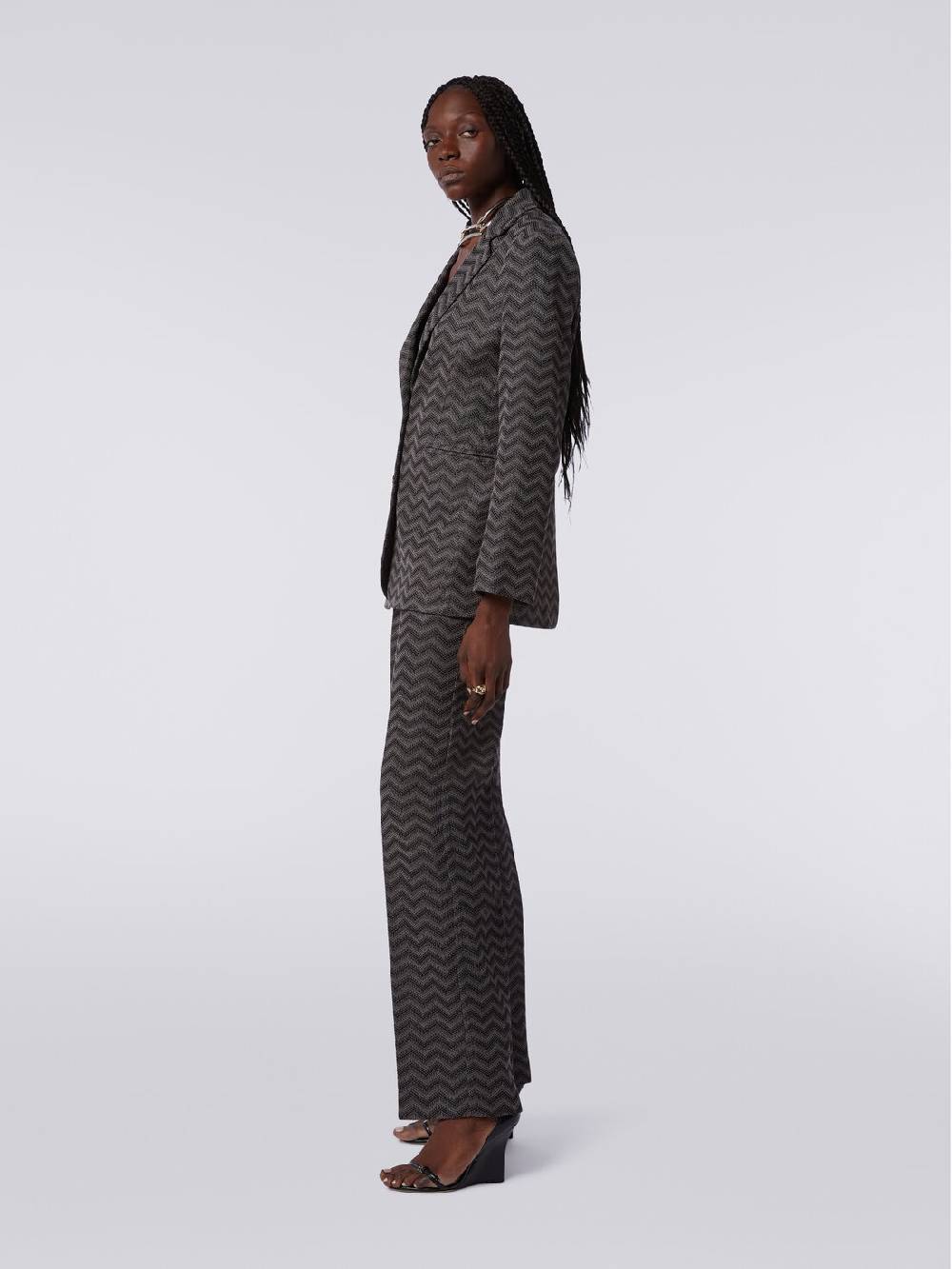 M Missoni Blazer monopetto in cotone chevron Fornitura limitata
