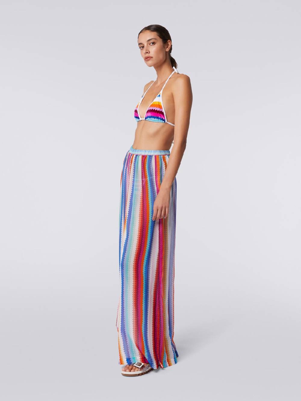 M Missoni Pantaloni copricostume in cotone e seta zig zag Black Friday