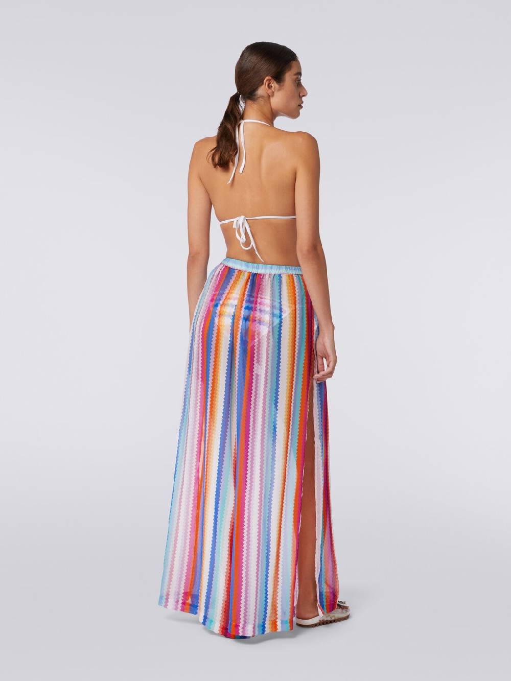 M Missoni Pantaloni copricostume in cotone e seta zig zag Black Friday