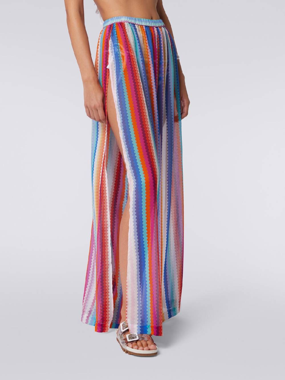 M Missoni Pantaloni copricostume in cotone e seta zig zag Black Friday