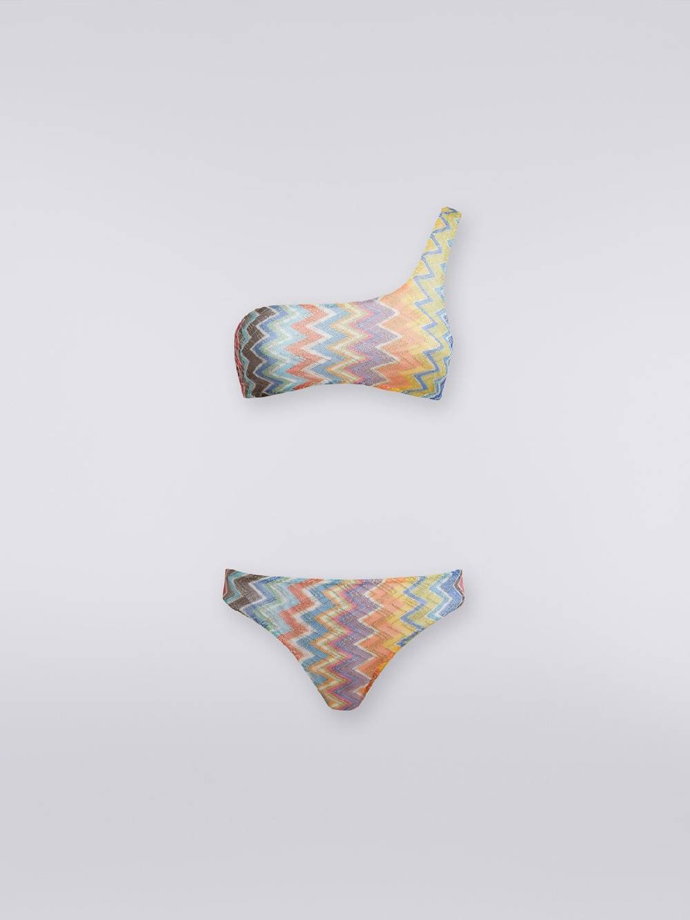 M Missoni Bikini monospalla in viscosa zig zag con lurex Offerta natalizia
