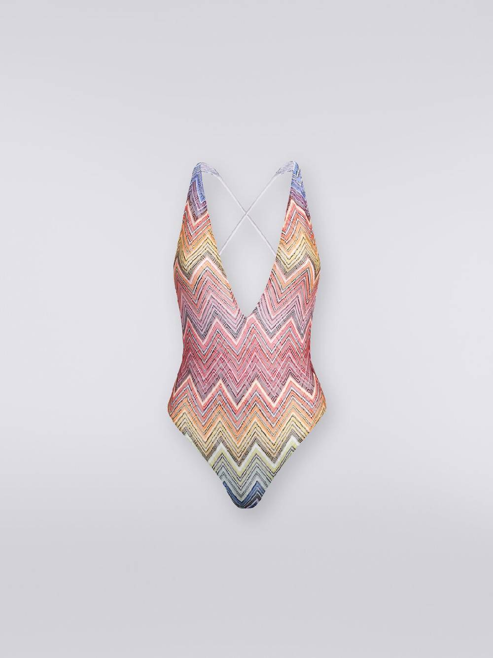 M Missoni Costume intero in tessuto stampa zig zag Offerta Pasqua