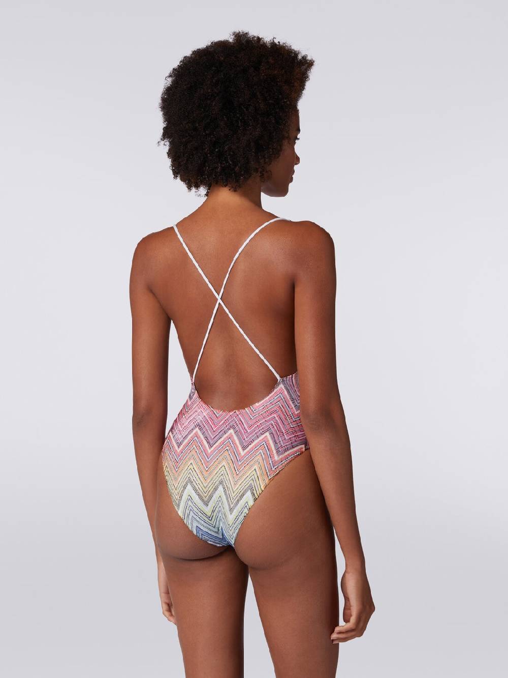 M Missoni Costume intero in tessuto stampa zig zag Offerta Pasqua