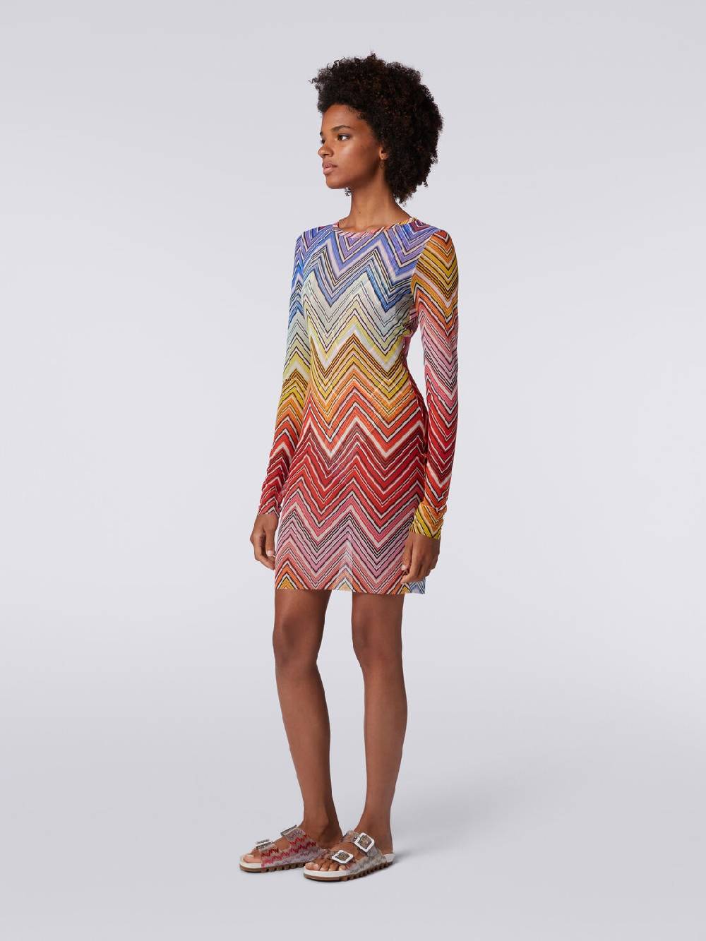 M Missoni Abito mare in tulle stampa zig zag Offerta San Valentino