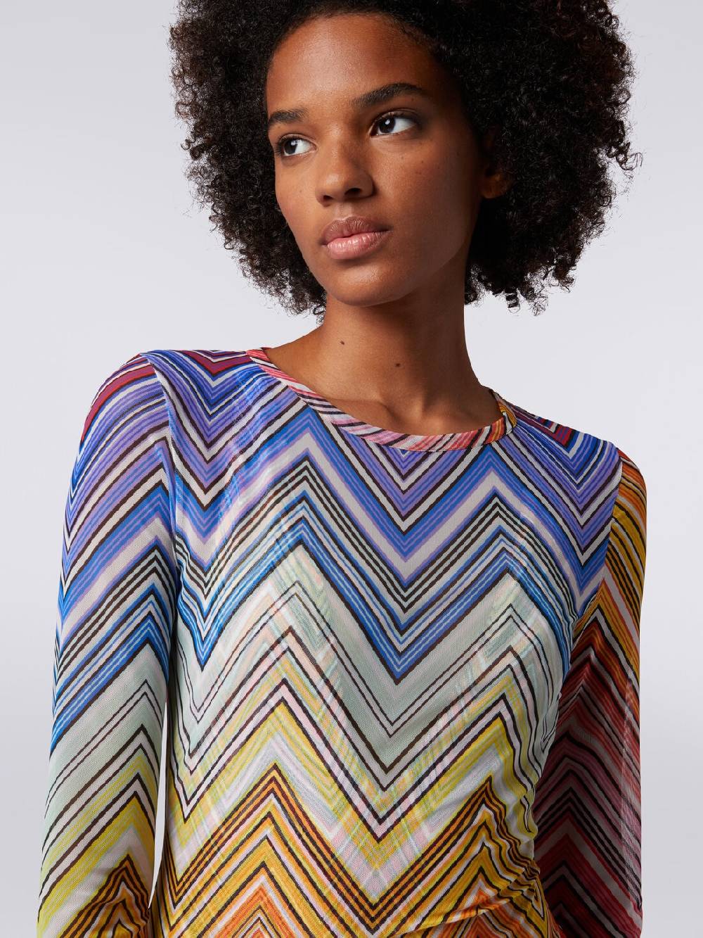 M Missoni Abito mare in tulle stampa zig zag Offerta San Valentino