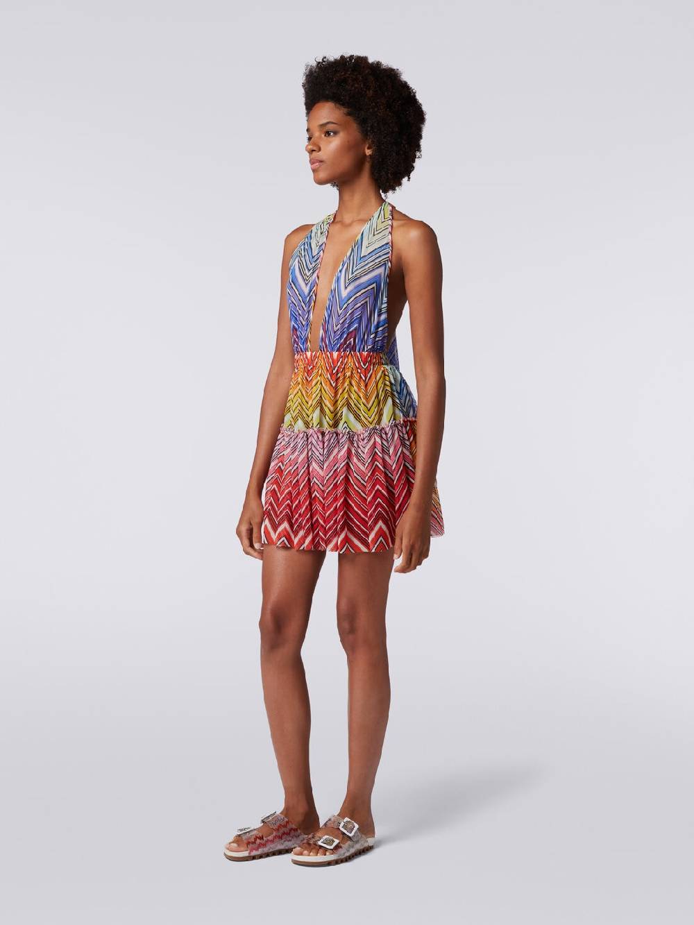 M Missoni Copricostume corto in tulle stampa zig zag Offerta Anniversario