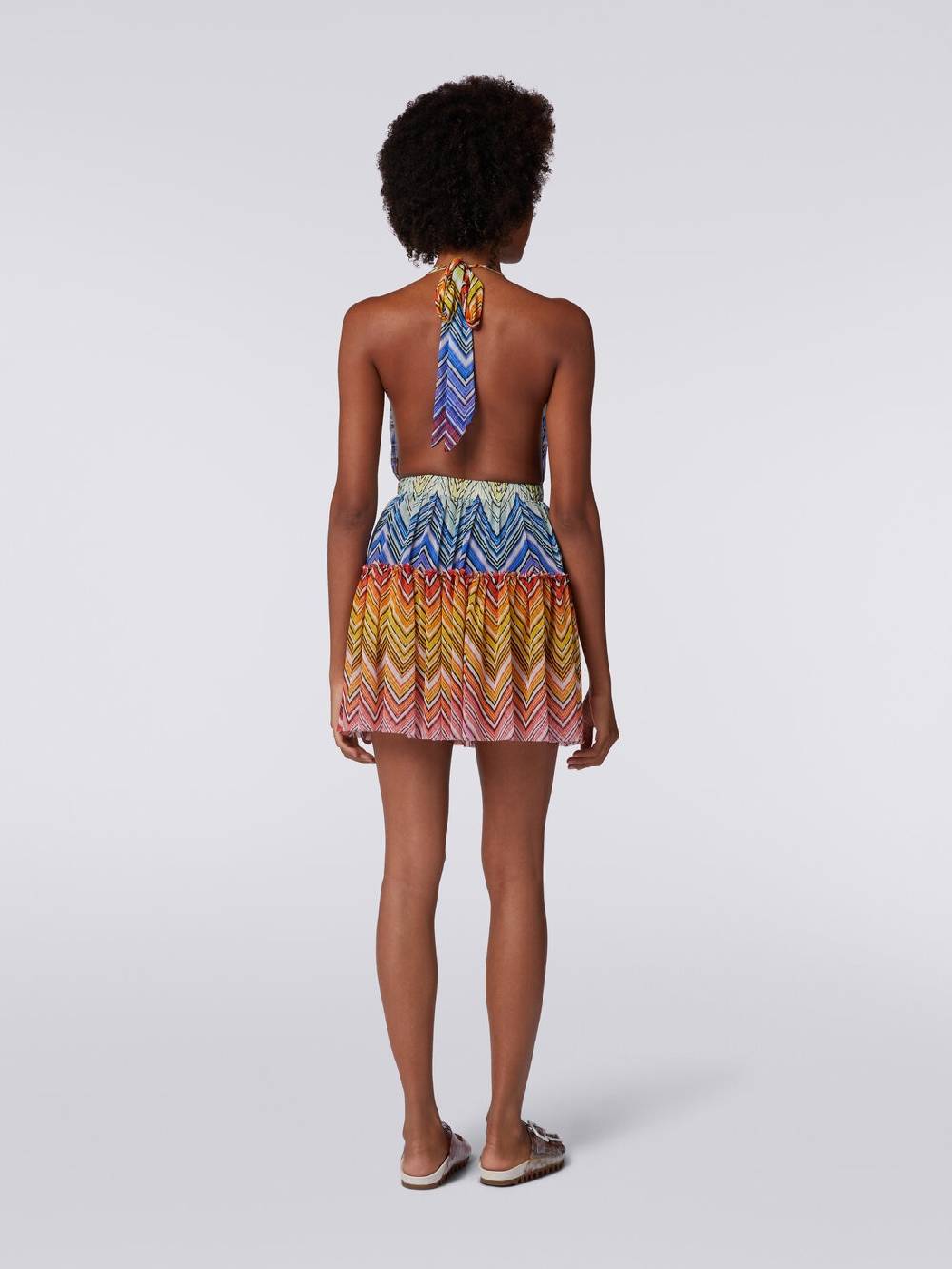 M Missoni Copricostume corto in tulle stampa zig zag Offerta Anniversario