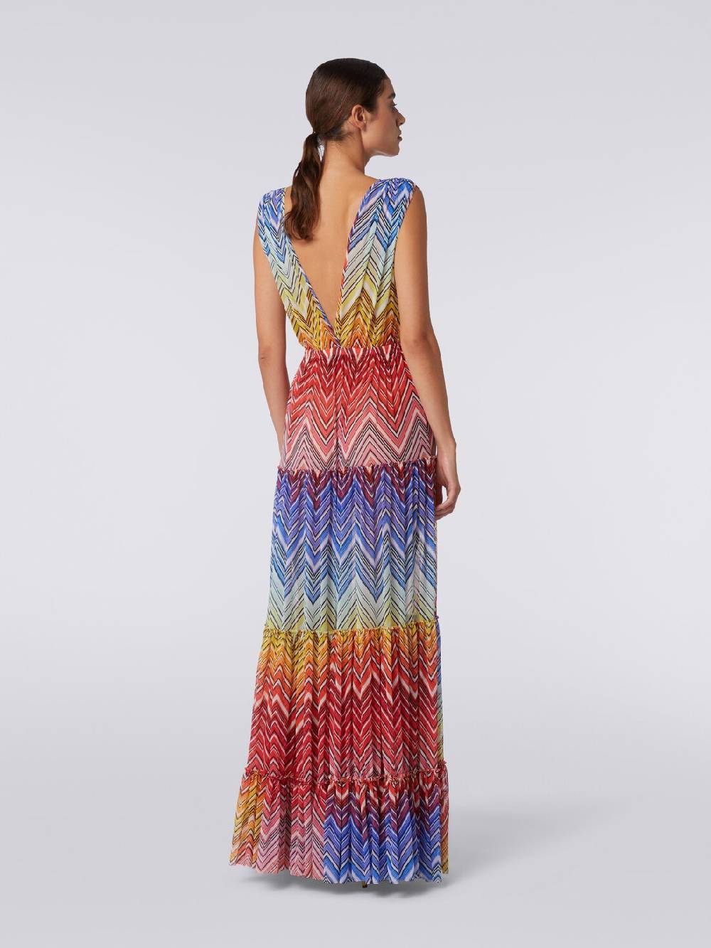 M Missoni Abito copricostume lungo in tulle stampa zig zag Smaltimento dello stoccaggio