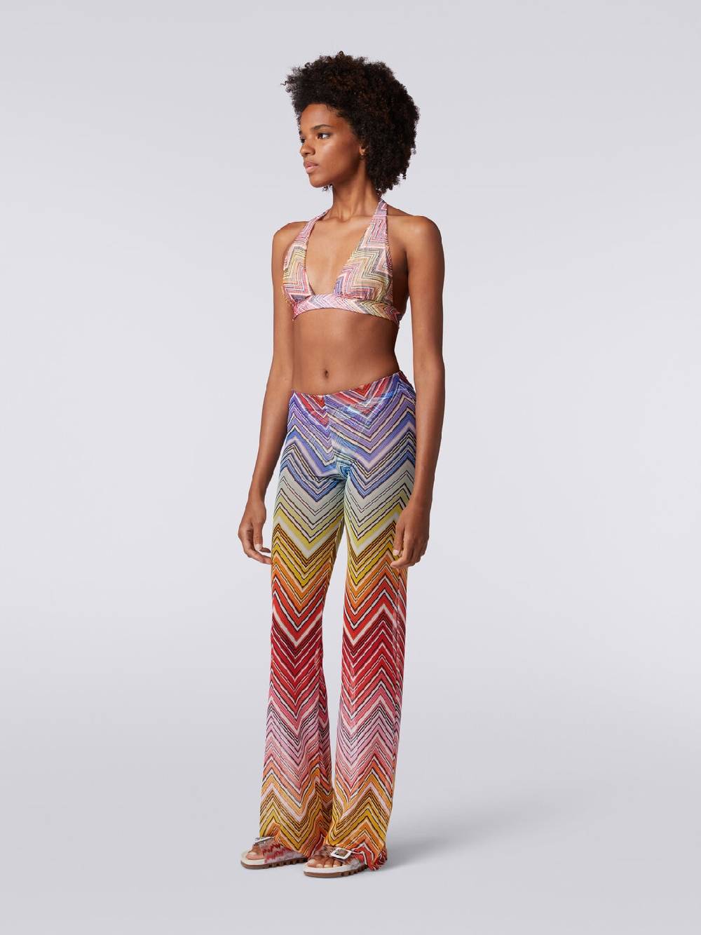 M Missoni Pantaloni copricostume in tulle stampa zig zag Vendita calda