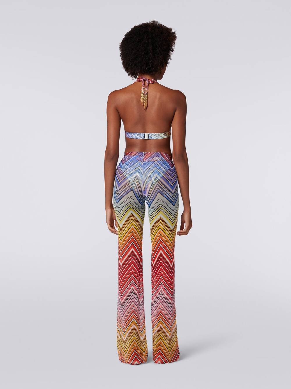 M Missoni Pantaloni copricostume in tulle stampa zig zag Vendita calda