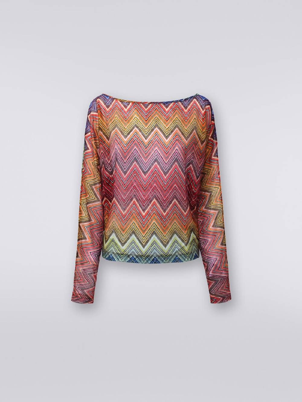 M Missoni Blusa a maniche lunghe in tessuto stampa zig zag Offerta migliore