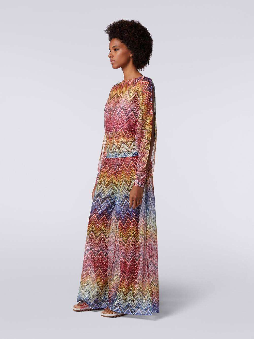 M Missoni Blusa a maniche lunghe in tessuto stampa zig zag Offerta migliore