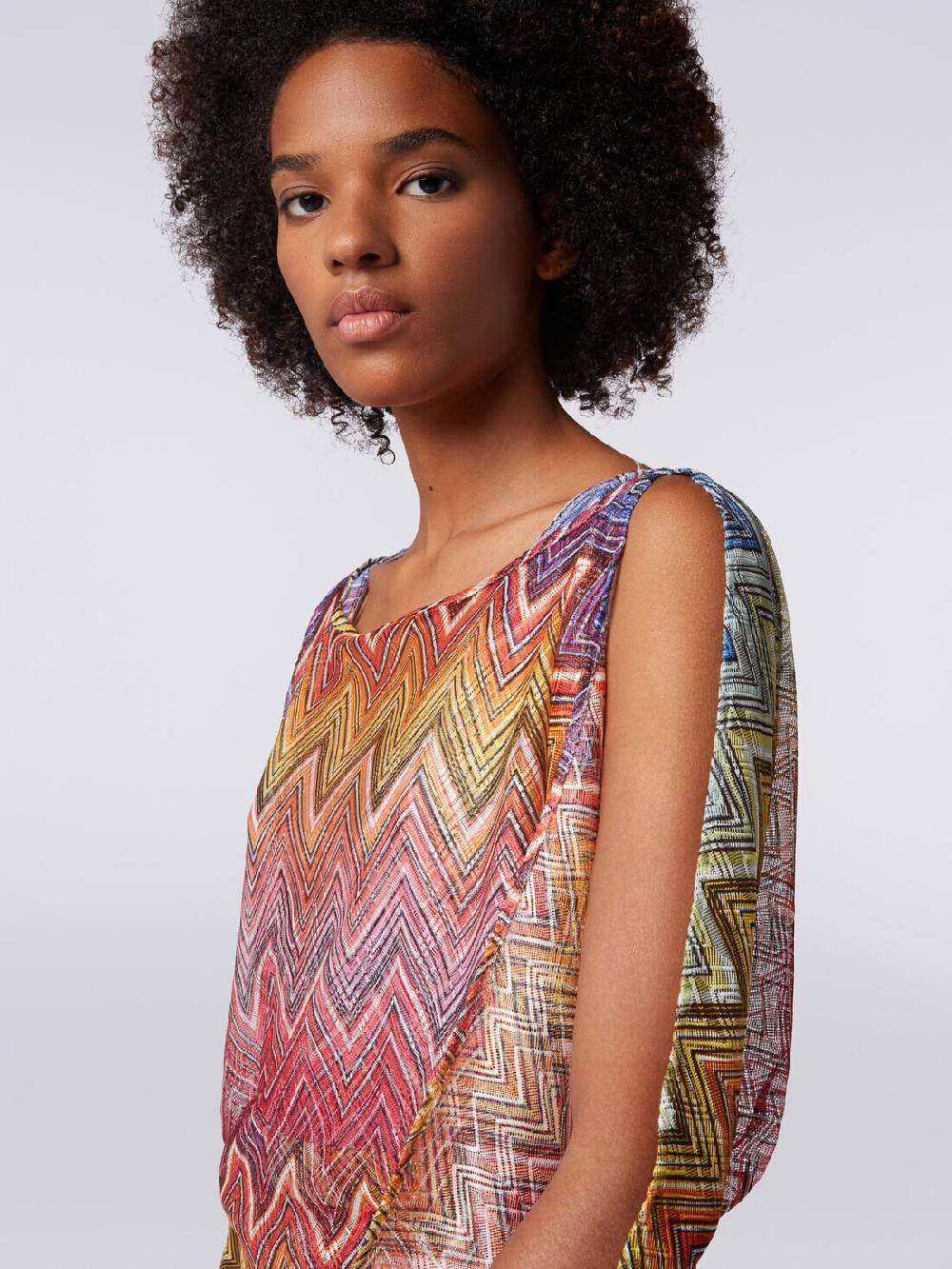 M Missoni Blusa a maniche lunghe in tessuto stampa zig zag Offerta migliore