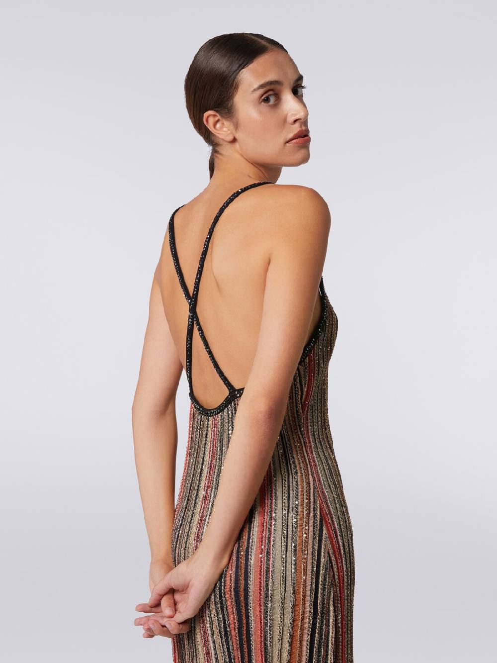 M Missoni Mini-abito in maglia a righe verticali con paillettes Latest fashion