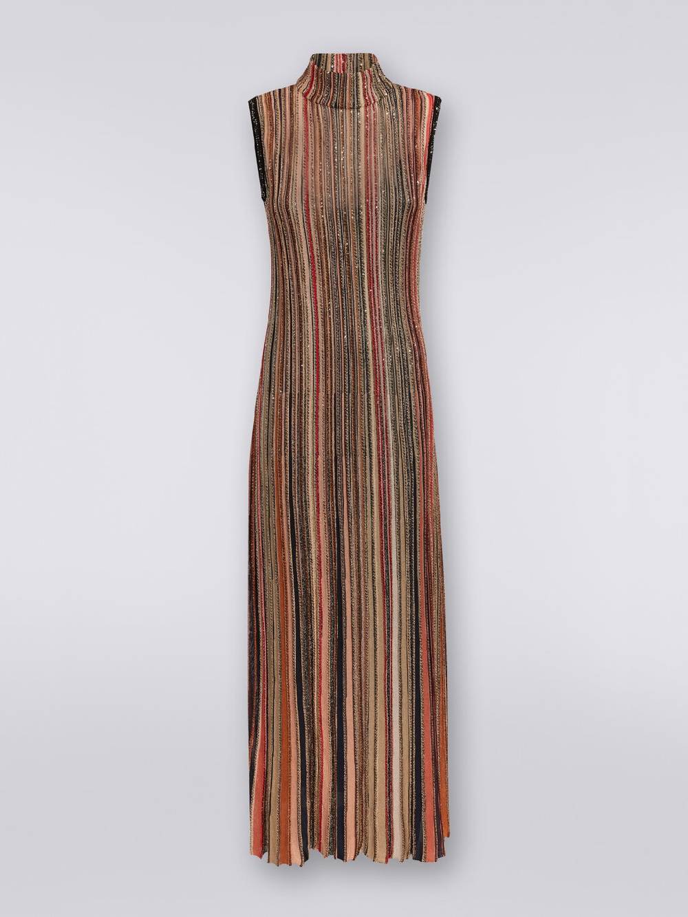M Missoni Abito lungo in maglia a righe verticali con paillettes Online Outlet