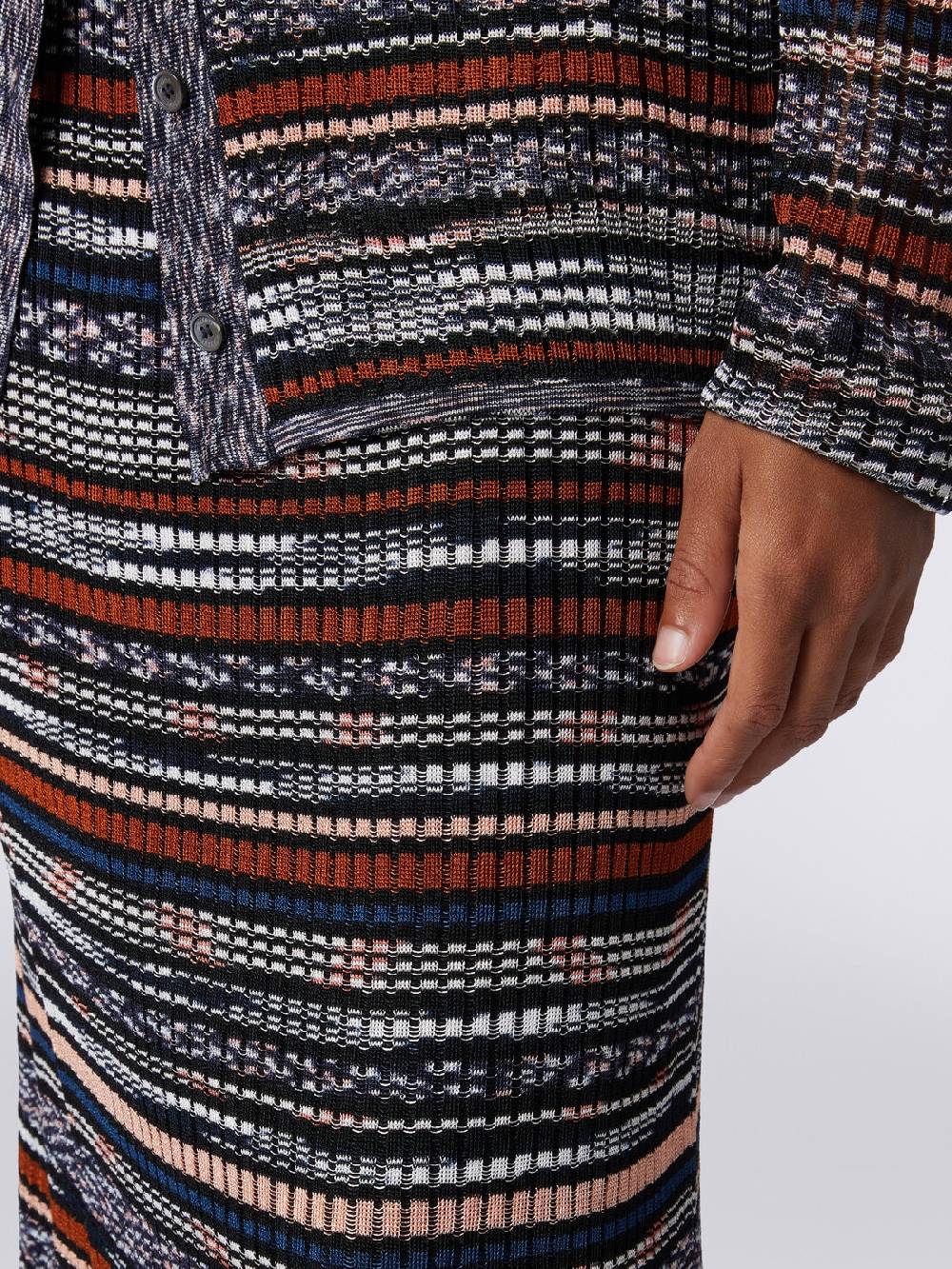 M Missoni Gonna midi a costine in viscosa fiammata Grandi sconti
