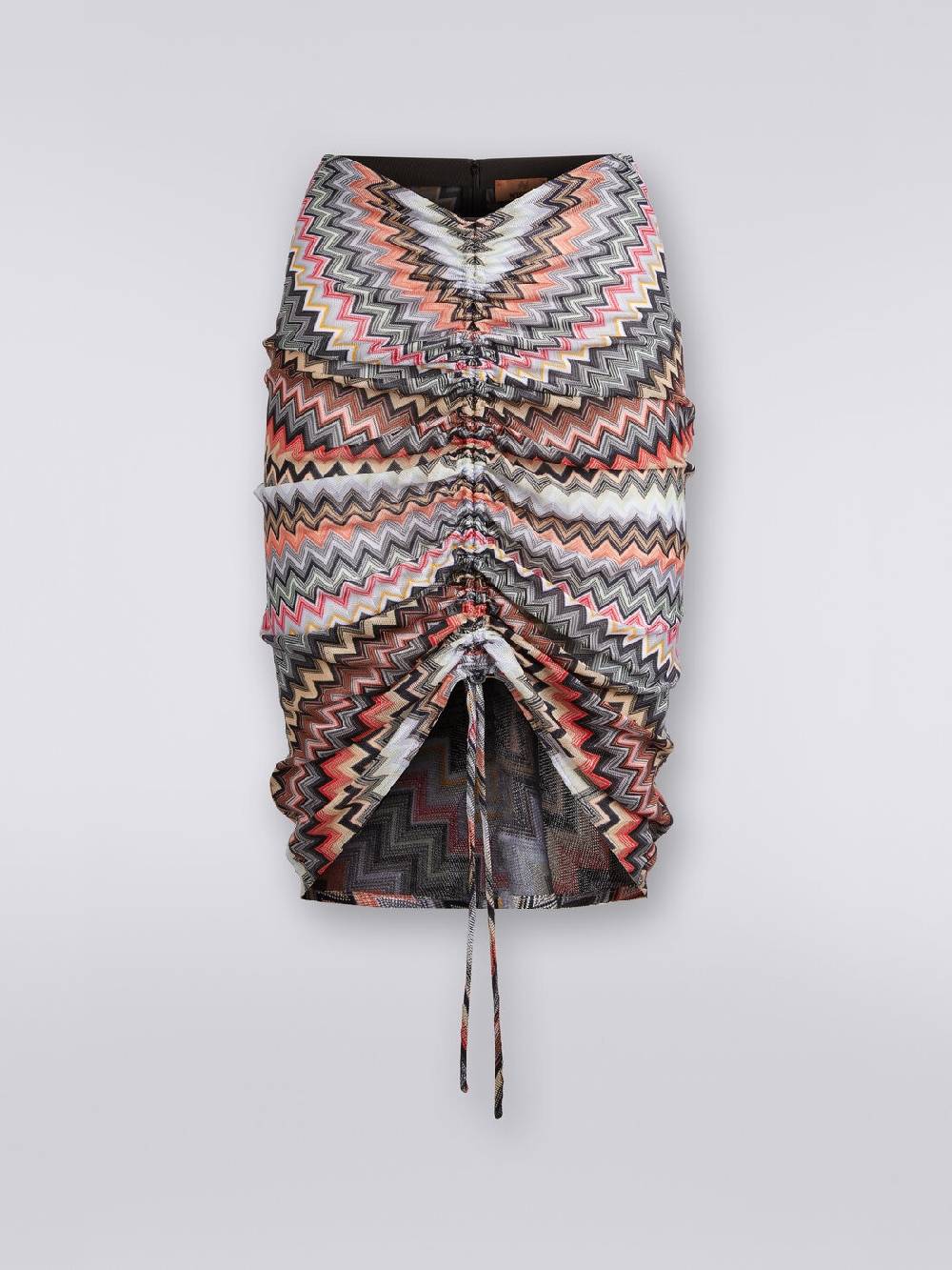 M Missoni Gonna midi in cotone e viscosa zig zag con arricciatura Bestseller