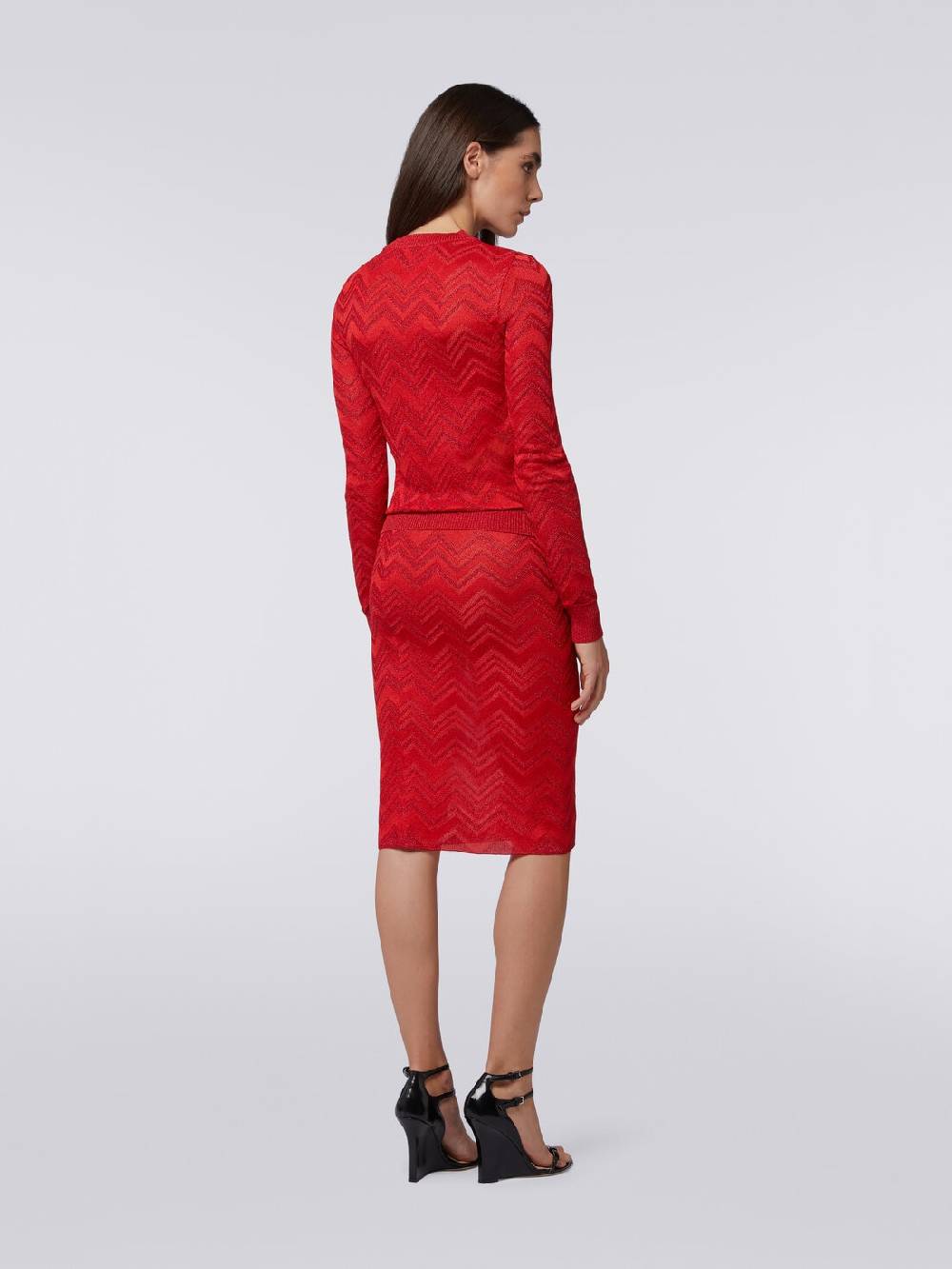 M Missoni Gonna longuette in maglia zig zag con lurex Liquidazione