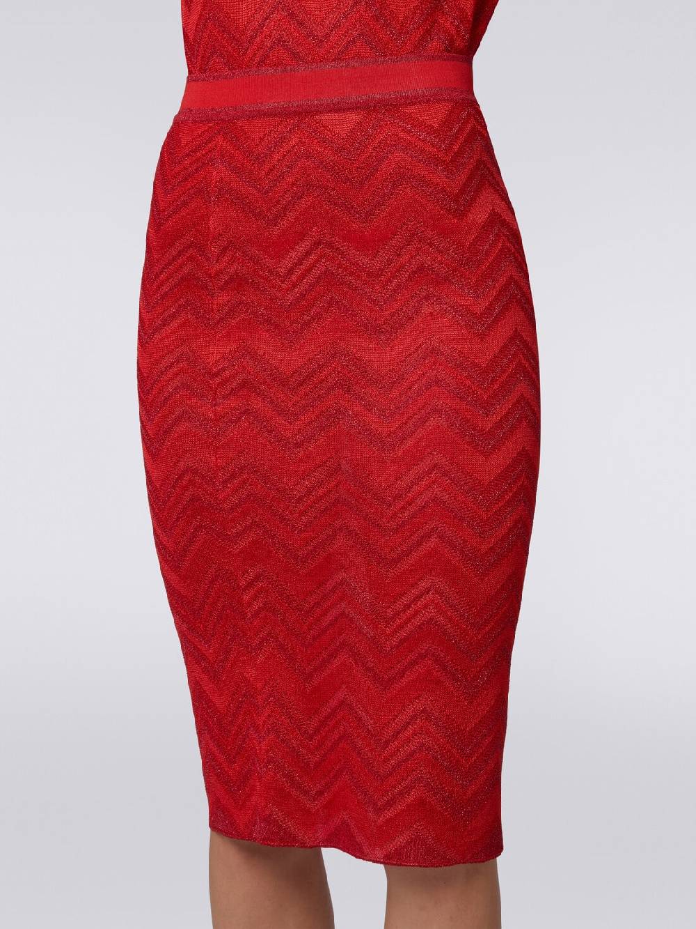 M Missoni Gonna longuette in maglia zig zag con lurex Liquidazione
