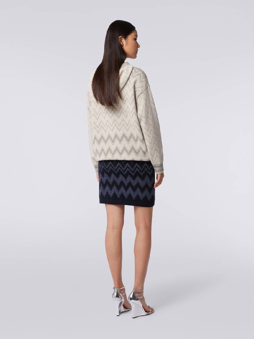 M Missoni Minigonna in lana e viscosa zig zag con lurex Comprane uno, ottenene uno gratis