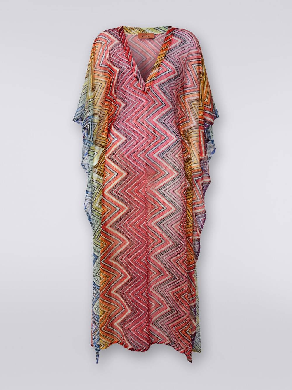 M Missoni Caftano copricostume lungo in tessuto stampa zig zag Offerte speciali