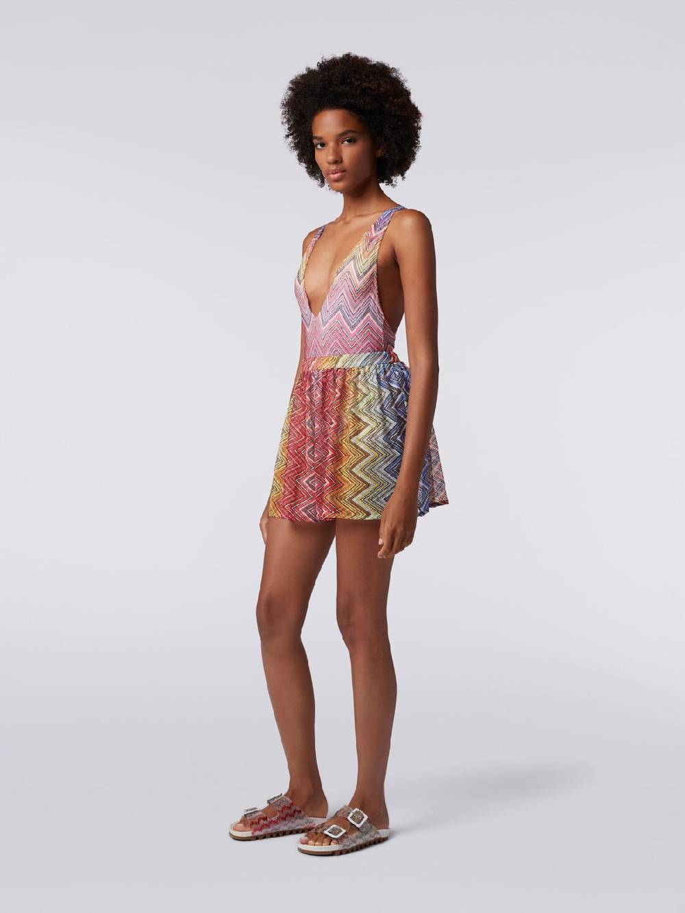 M Missoni Shorts mare in tessuto stampa zig zag Enormi risparmi