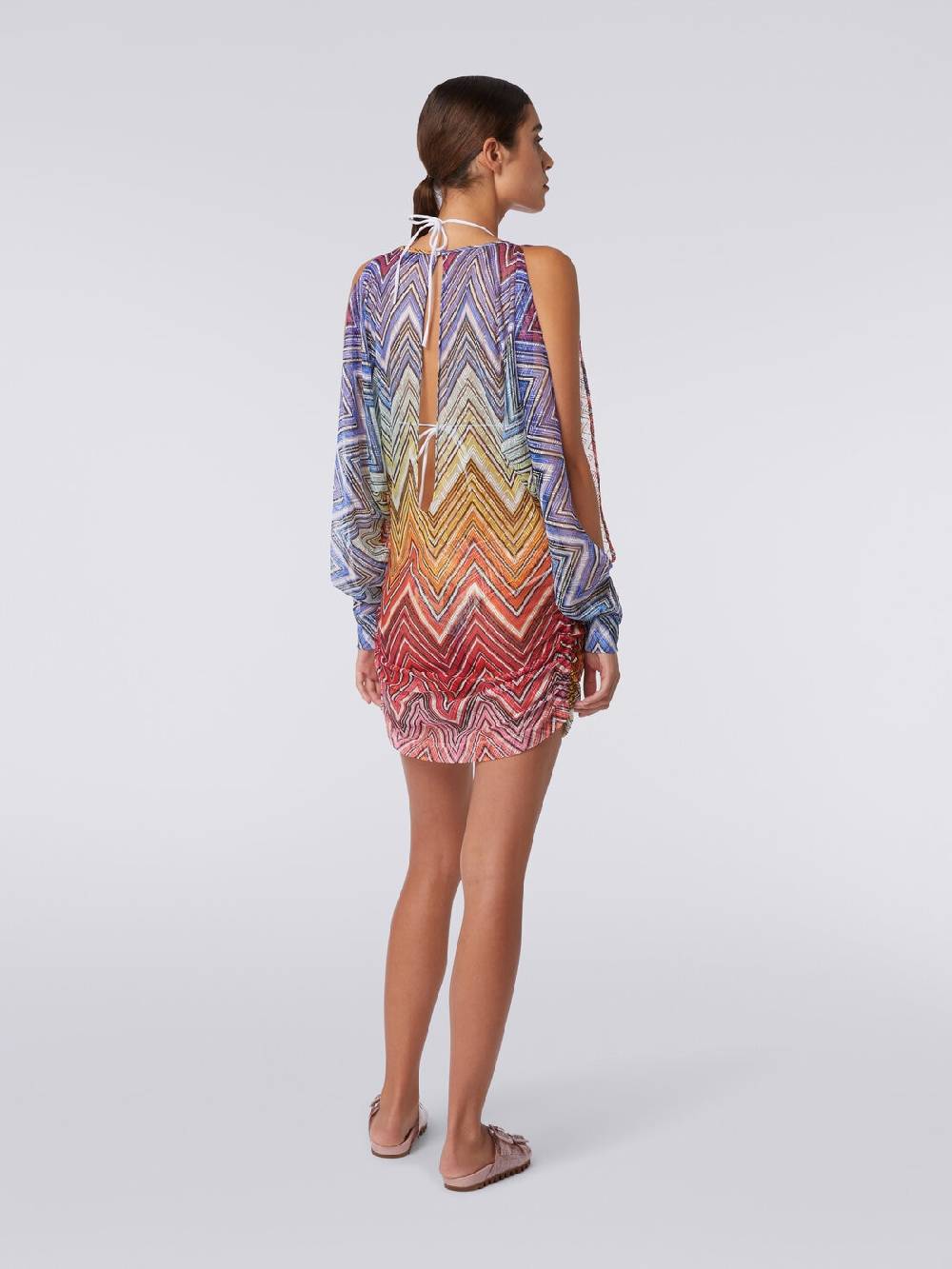 M Missoni Abito copricostume corto in tessuto stampa zig zag Offerta settimanale