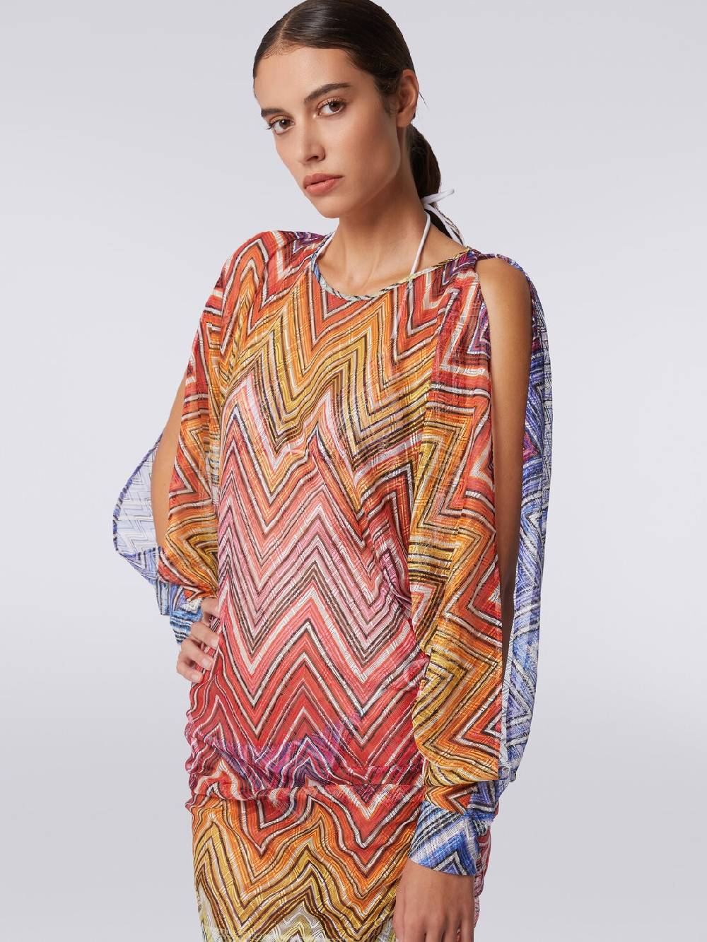 M Missoni Abito copricostume corto in tessuto stampa zig zag Offerta settimanale