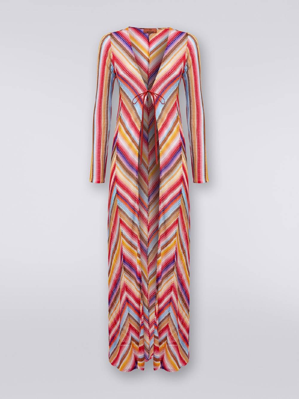 M Missoni Cardigan copricostume lungo in crochet rigato Ritorno libero