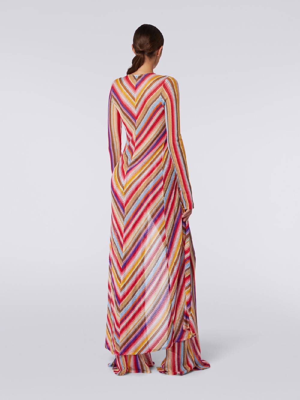 M Missoni Cardigan copricostume lungo in crochet rigato Ritorno libero