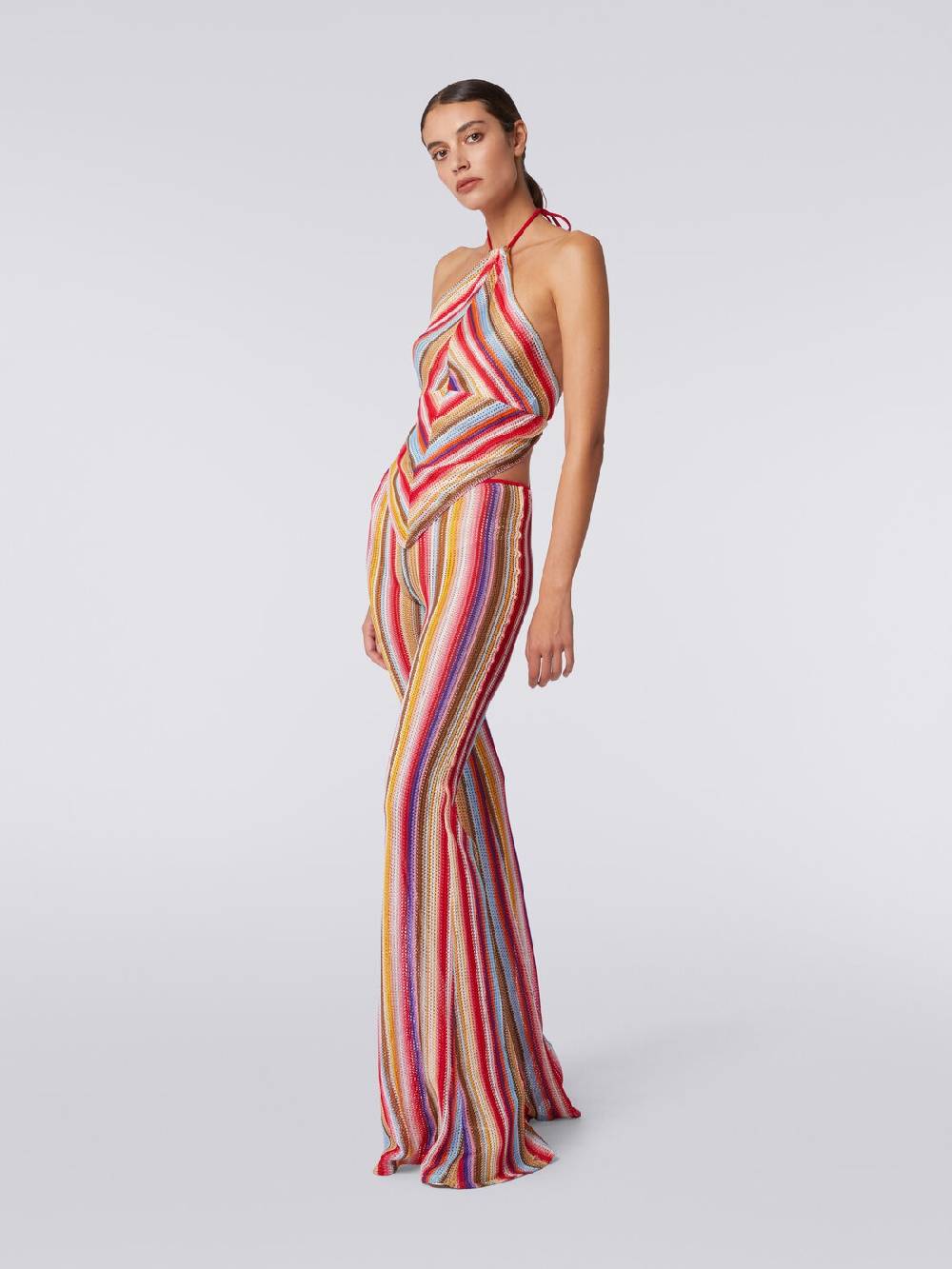 M Missoni Top con scollatura all'americana in crochet rigato Rilascio limitato