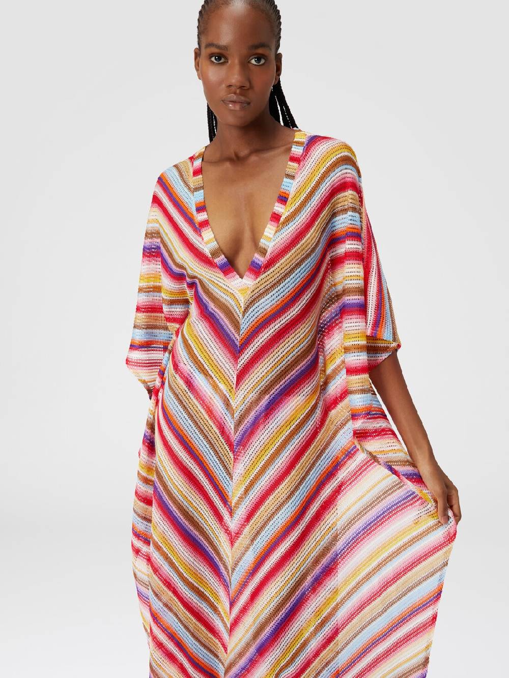 M Missoni Caftano copricostume lungo in crochet rigato Ultimi tre giorni