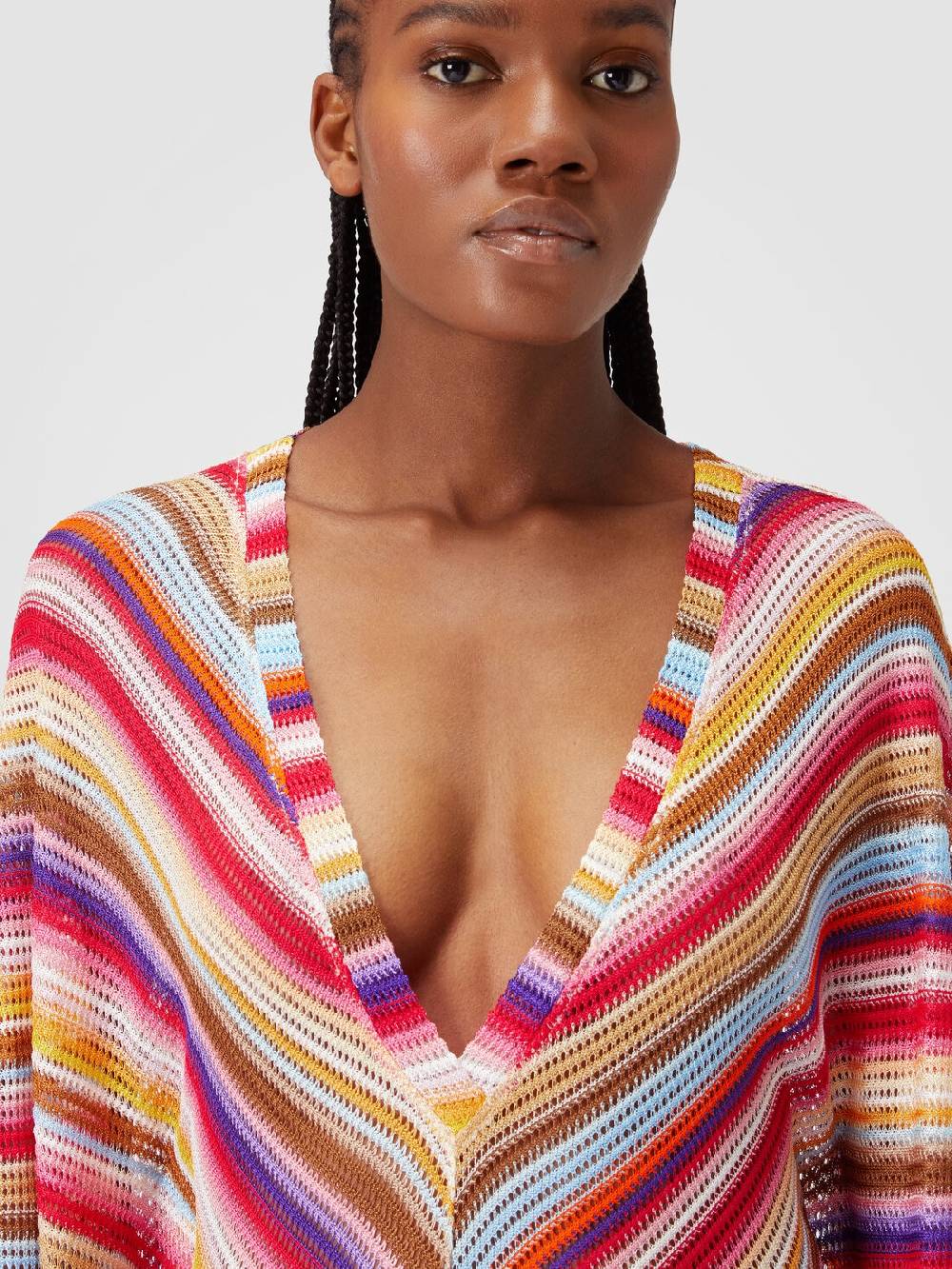 M Missoni Caftano copricostume lungo in crochet rigato Ultimi tre giorni