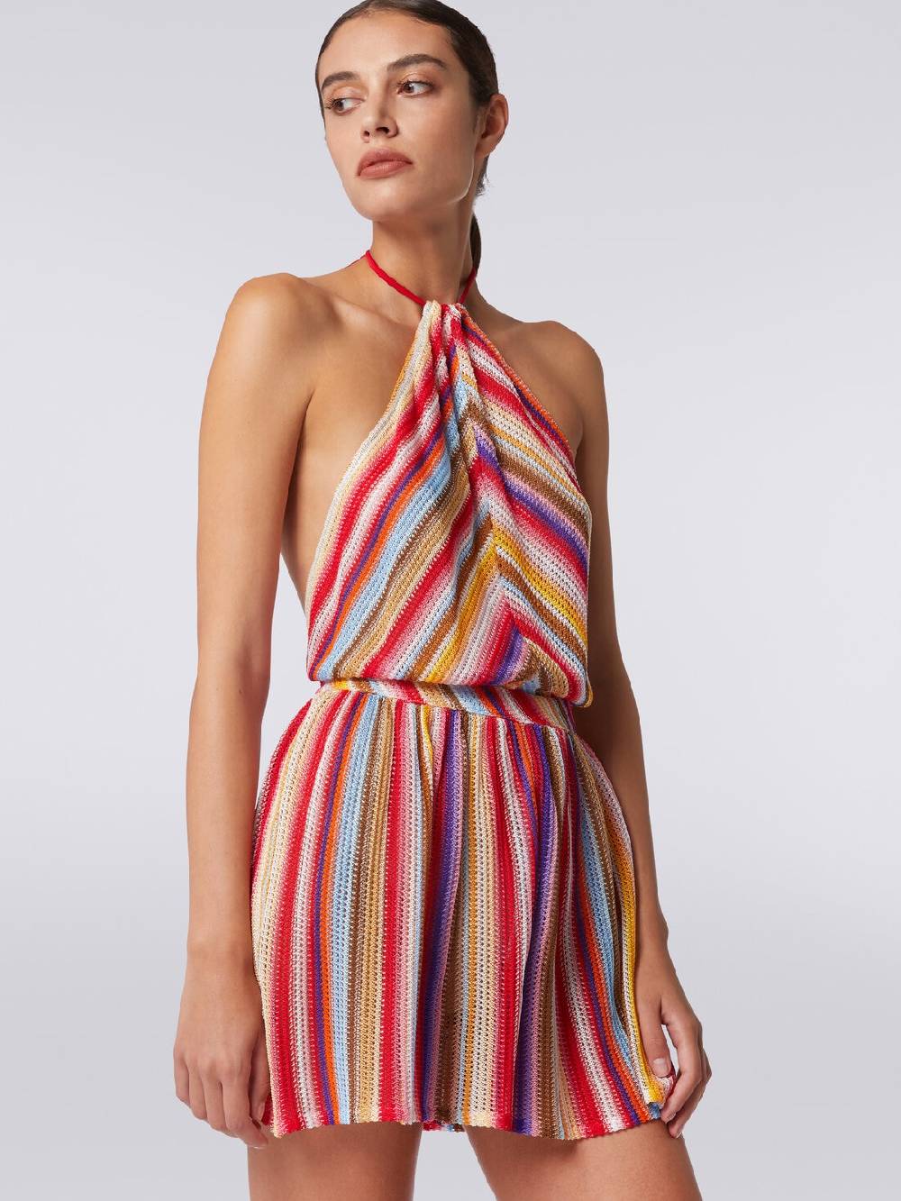 M Missoni Tuta shorts in crochet con scollatura all'americana ACQUISTA ORA
