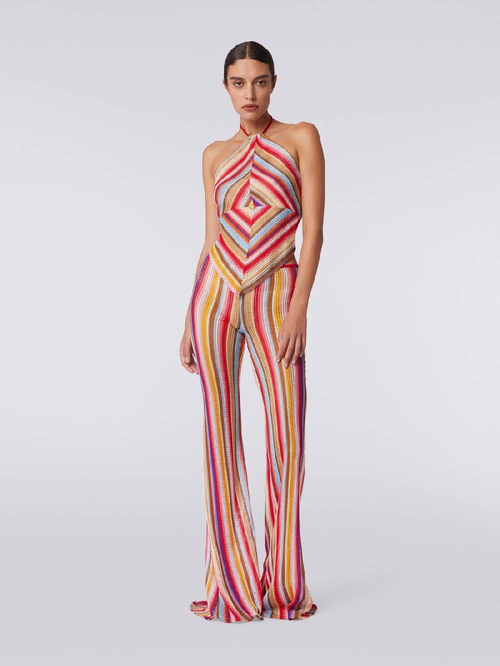 M Missoni Pantaloni svasati in crochet rigato Latest stili
