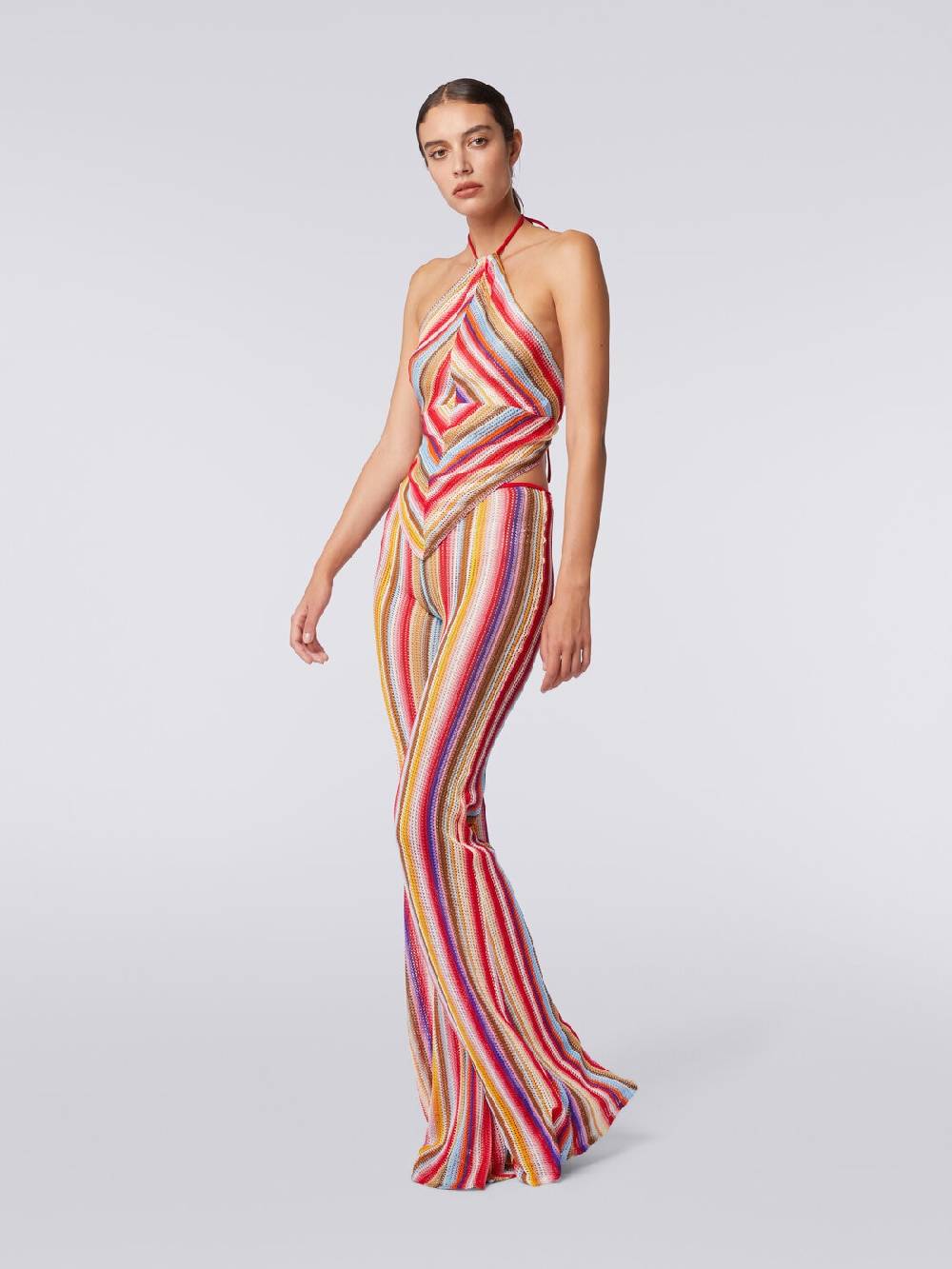 M Missoni Pantaloni svasati in crochet rigato Latest stili