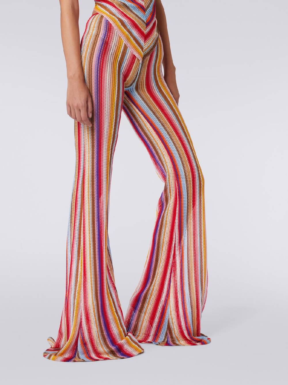 M Missoni Pantaloni svasati in crochet rigato Latest stili