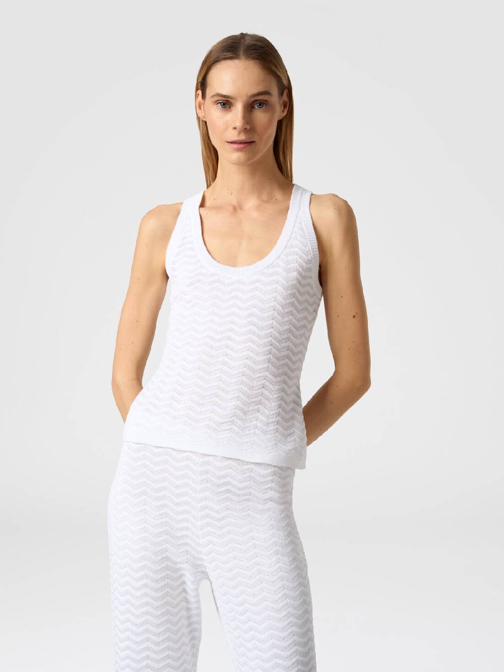 M Missoni Canottiera in maglia di viscosa e cotone chevron Ultimo giorno