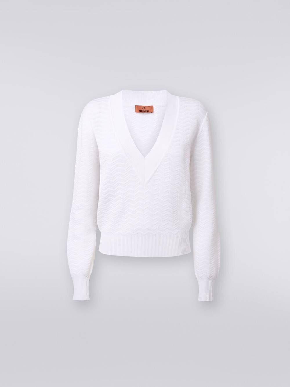M Missoni Pullover con scollatura a V in maglia zig zag Fino al 50% di sconto