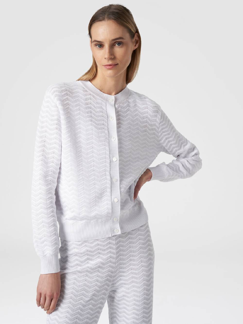 M Missoni Cardigan in maglia di viscosa e cotone chevron Fino al 60% di sconto