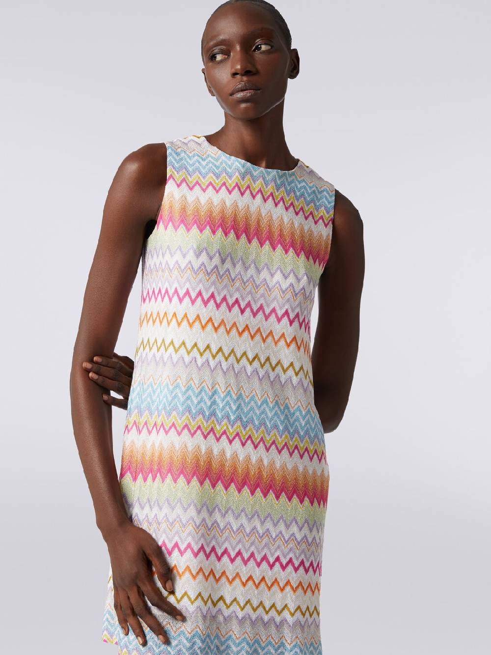 M Missoni Abito a sacchetto in viscosa zig zag con lurex Fino al 65% di sconto