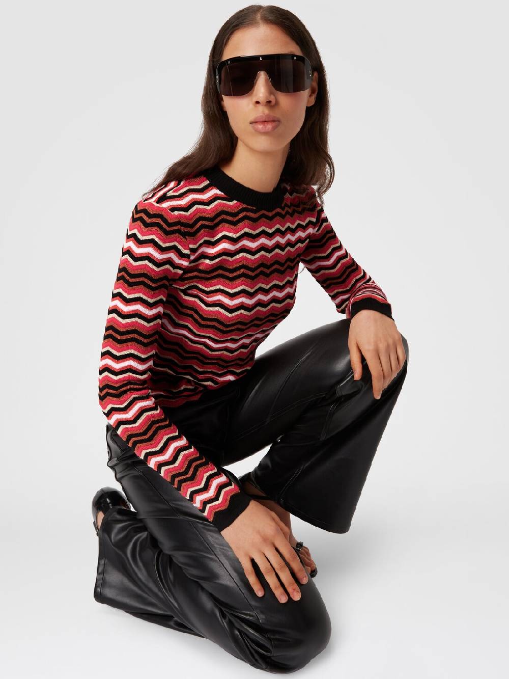 M Missoni Pullover girocollo in cotone e viscosa zig zag Only for today