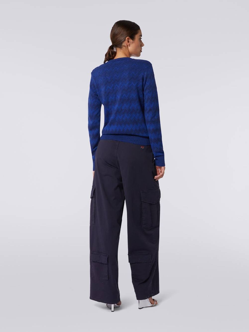 M Missoni Pullover con scollo a V in cachemire con zig zag Offerta speciale della fabbrica