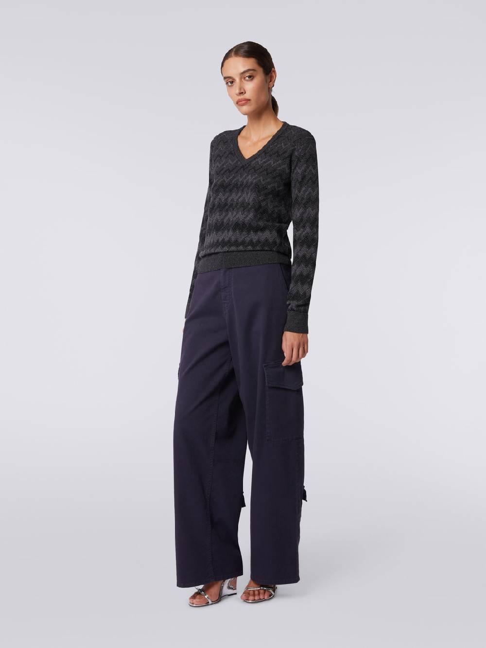M Missoni Pullover con scollo a V in cachemire con zig zag Sostegno trimestrale