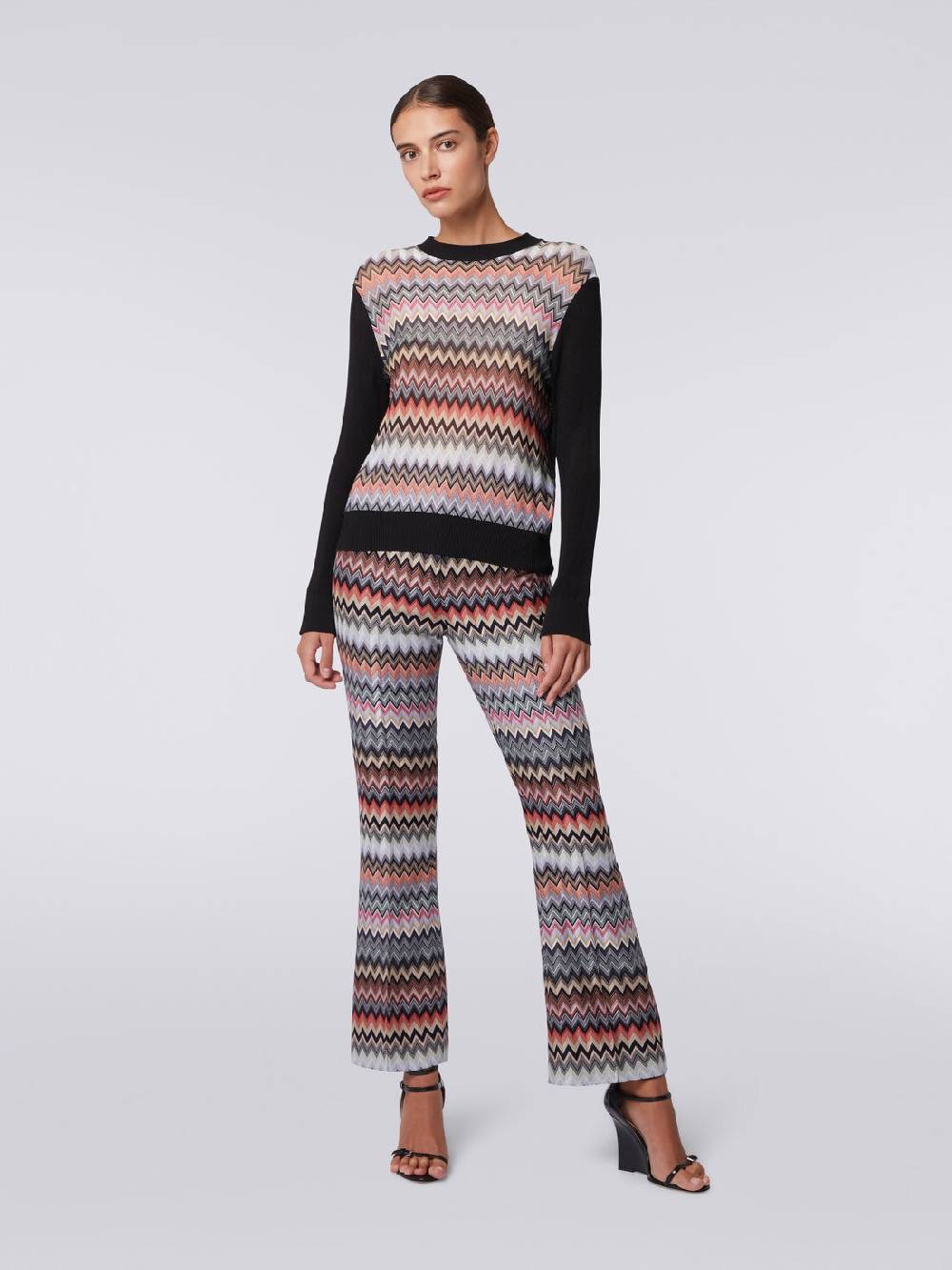 M Missoni Pullover girocollo in viscosa zig zag Fino al 55% di sconto